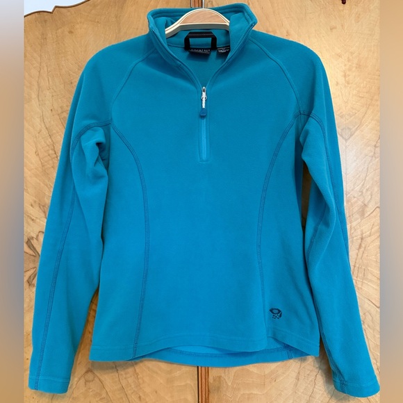 Mountain Hardwear Fleece Pullover Bright Blue 1/4 Zip - Picture 1 of 3